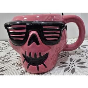 Pink Skull Mug with Sunglasses–Ceramic Coffee Cup (Hyde & EEK! Target Exclusive)